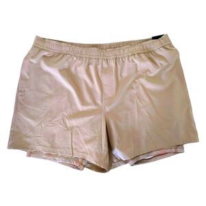 NEW DSG Men's Agility 2-IN-1 Athletic Tan Shorts with liner, 5" Inseam XXL NWT